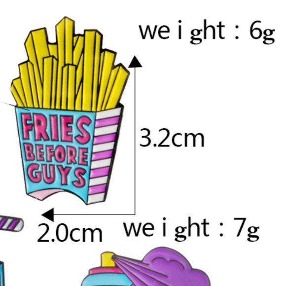 Fries Before Guys Enamel Pin - Picture 4 of 4